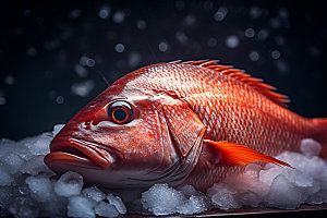 冰鲜海鲜鱼虾美食摄影图