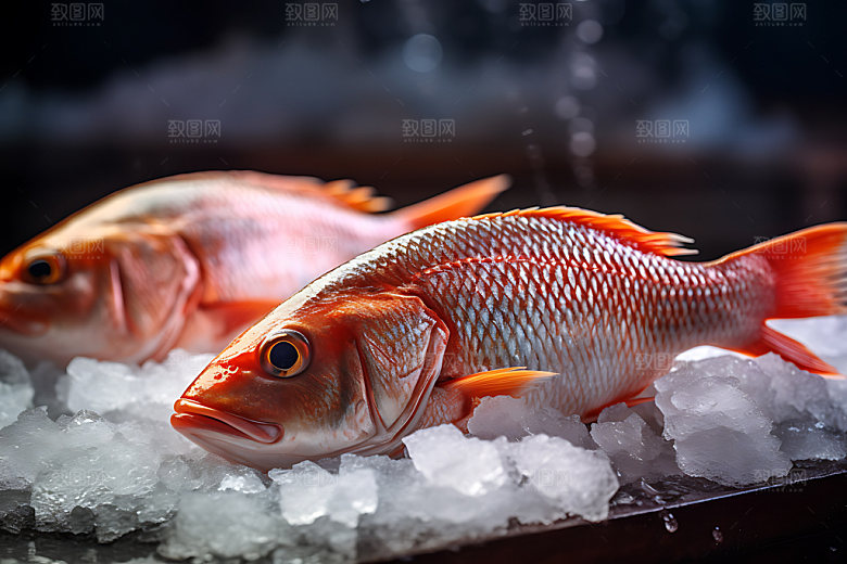 冰鲜海鲜高清保鲜摄影图