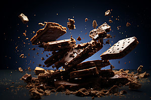 饼干碎飞溅曲奇食品摄影图