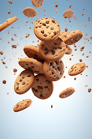 饼干碎飞溅食品动态摄影图