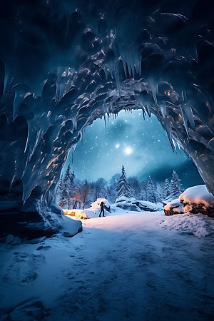 冰洞山洞洞穴摄影图