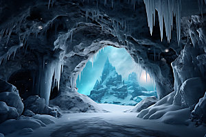 冰洞冰雪自然摄影图