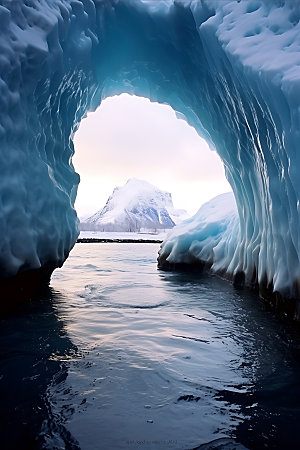 冰洞山洞探险摄影图