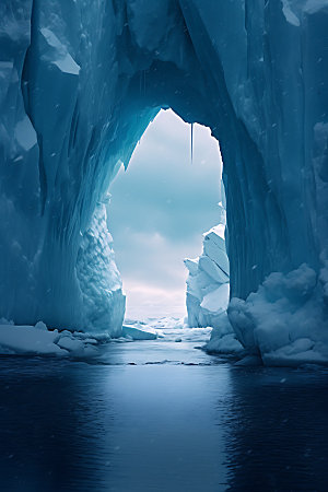 冰洞高清极地摄影图