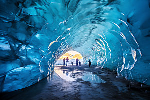 冰洞自然山洞摄影图