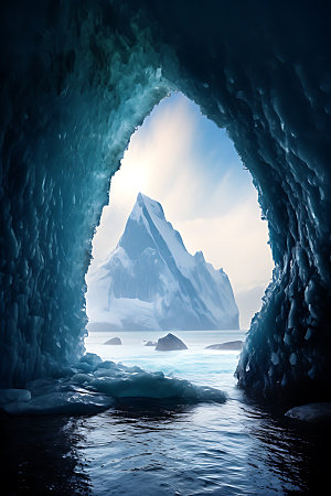 冰洞自然极地摄影图