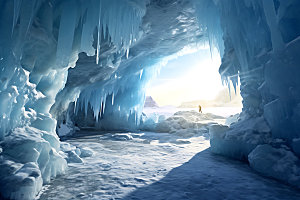 冰洞极地自然摄影图