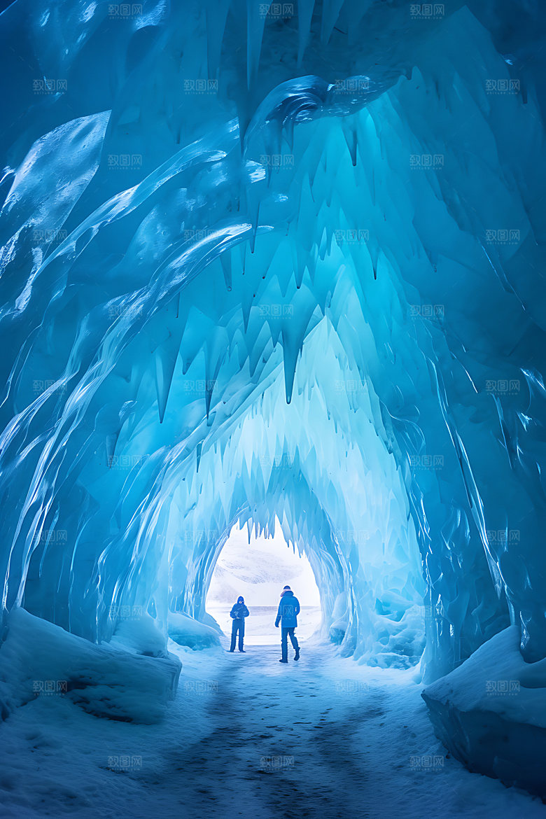 冰洞极地冰雪摄影图