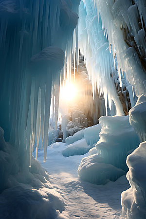 冰洞风光山洞摄影图