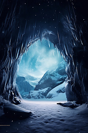 冰洞自然探险摄影图