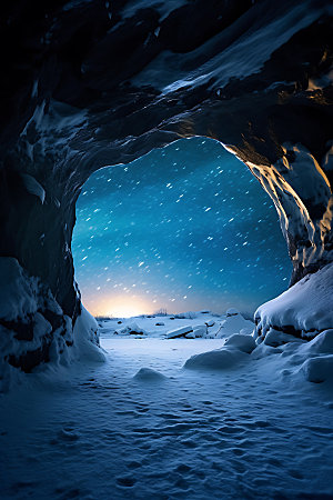 冰洞探险高清摄影图