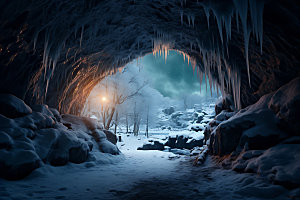 冰洞高清探险摄影图