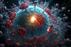 病毒显微镜细胞模型