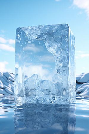 冰块透明质感摄影图