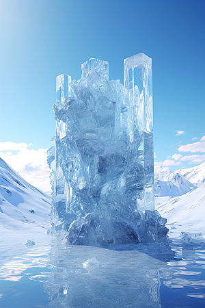 冰块透明通透摄影图