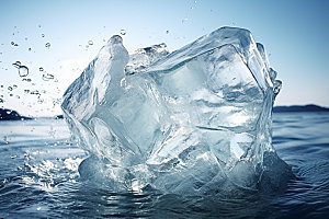 冰块清凉自然摄影图