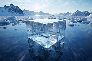 冰块清凉透明摄影图