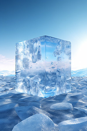 冰块创意清凉摄影图
