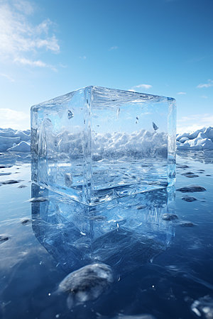 冰块寒冷自然摄影图