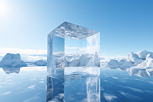 冰块通透创意摄影图