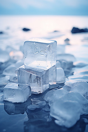 冰块通透透明摄影图