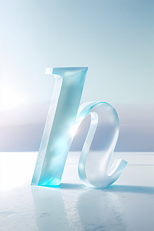 冰块字母英文3D艺术字