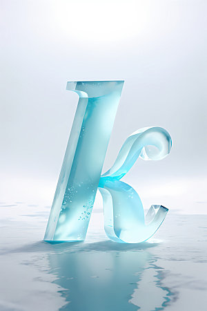 冰块字母通透立体艺术字