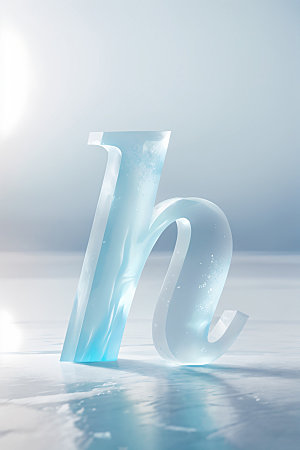 冰块字母质感3D艺术字