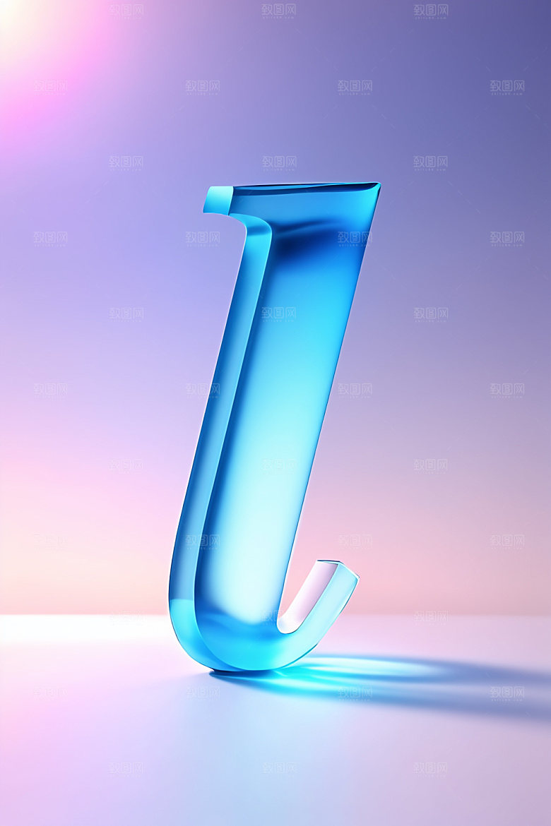 冰块字母透明清爽艺术字