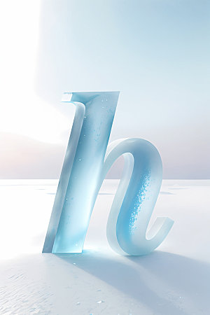 冰块字母3D创意艺术字