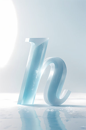 冰块字母英文3D艺术字