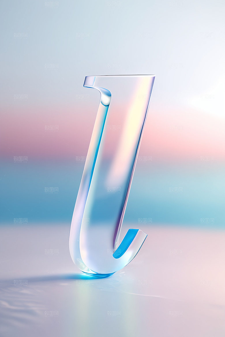 冰块字母晶莹剔透清爽艺术字