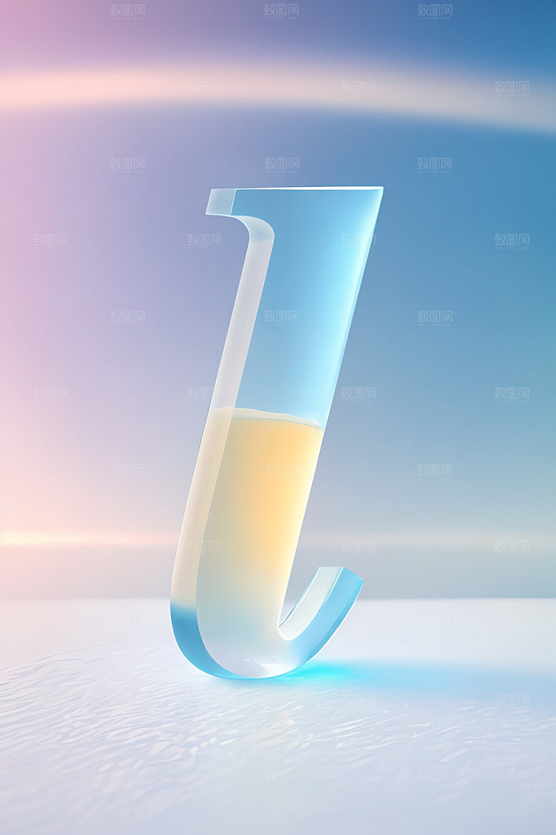 冰块字母立体英文艺术字