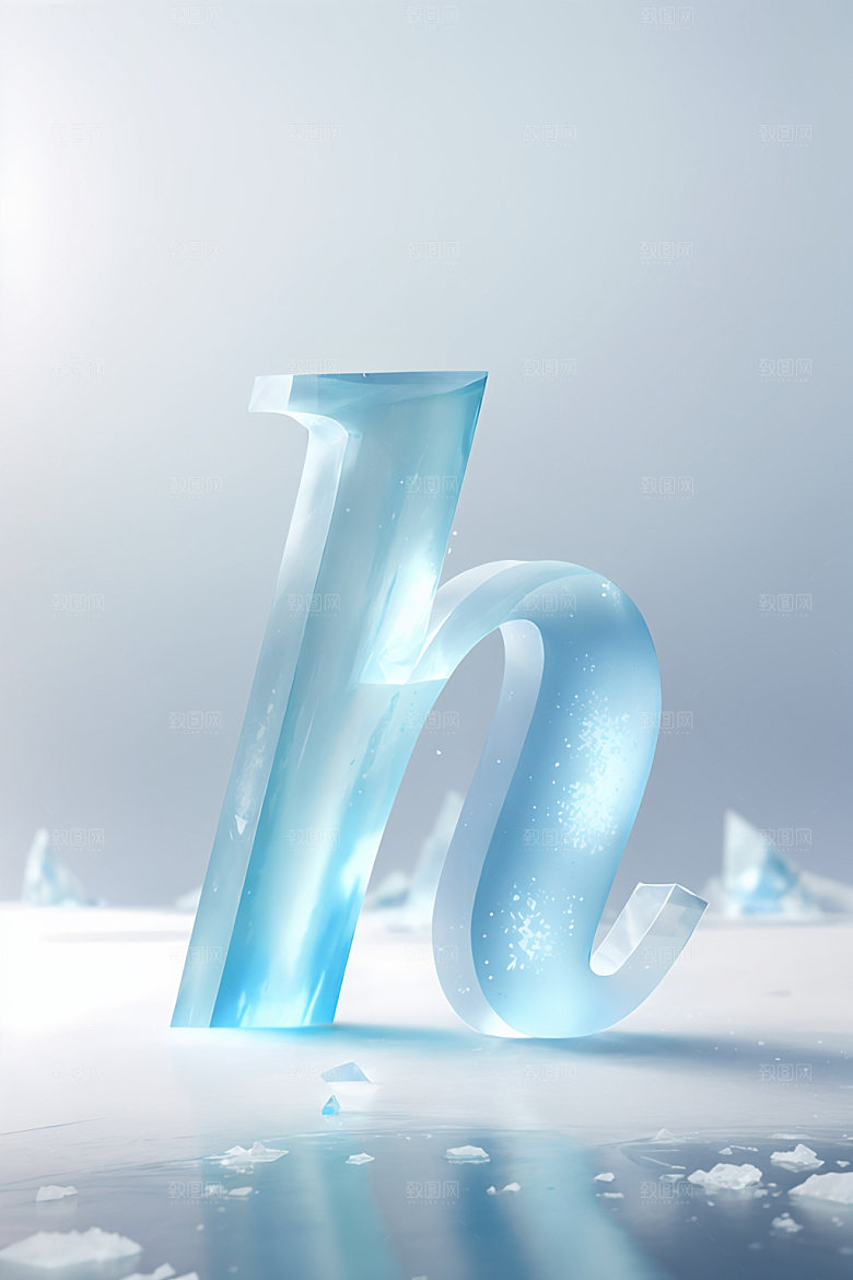 冰块字母通透立体艺术字