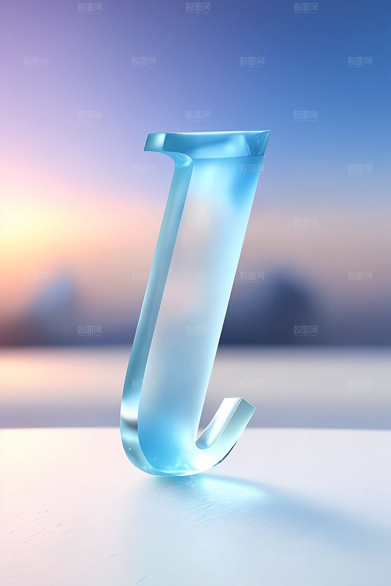 冰块字母创意通透艺术字
