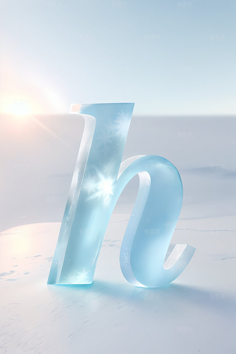 冰块字母创意通透艺术字