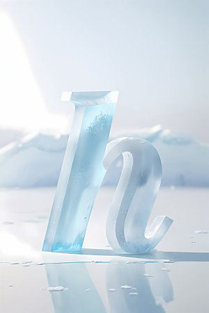 冰块字母透明晶莹剔透艺术字