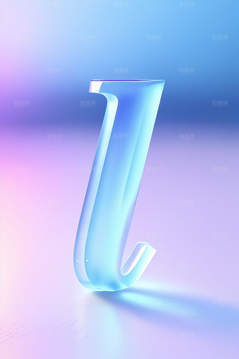 冰块字母立体质感艺术字