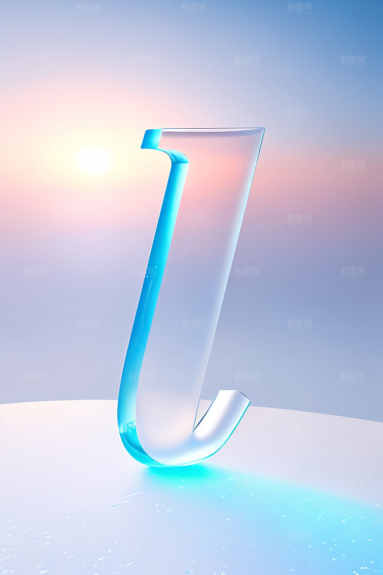 冰块字母晶莹剔透清爽艺术字