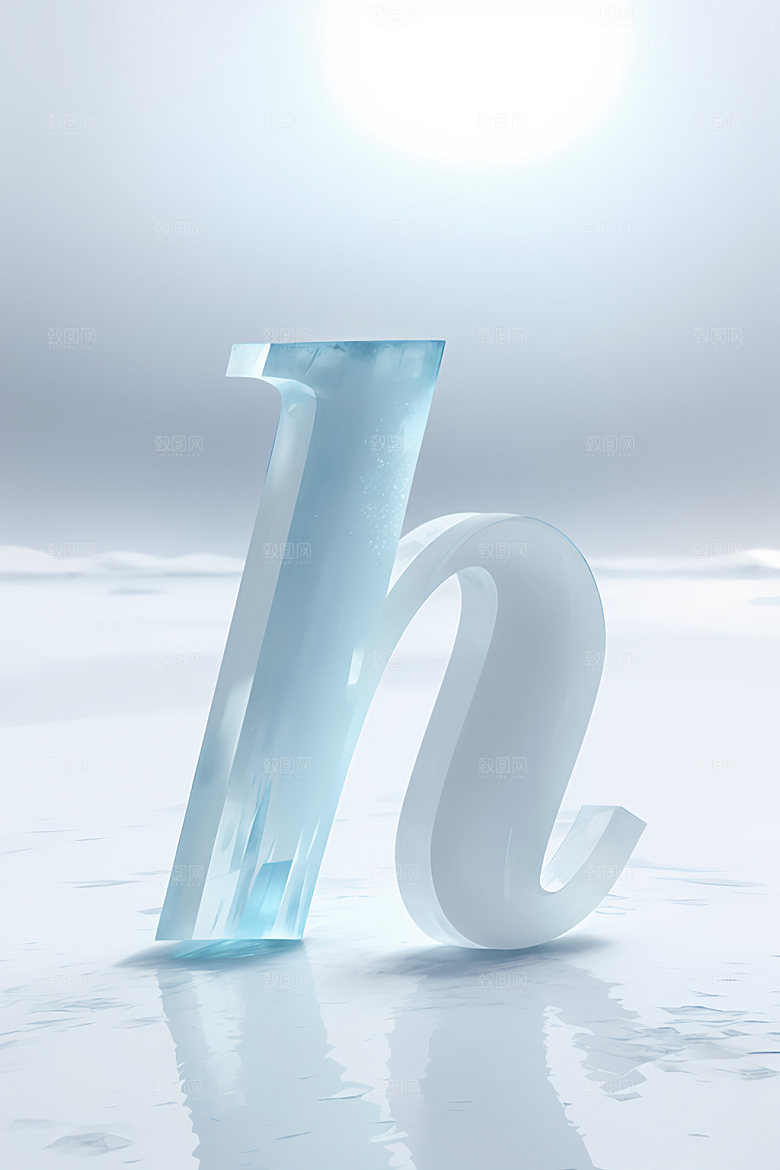冰块字母创意英文艺术字
