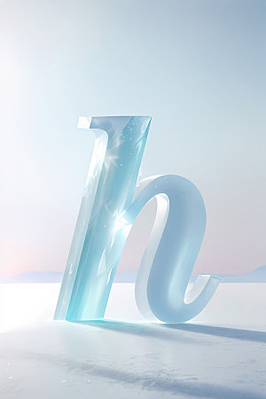 冰块字母透明通透艺术字