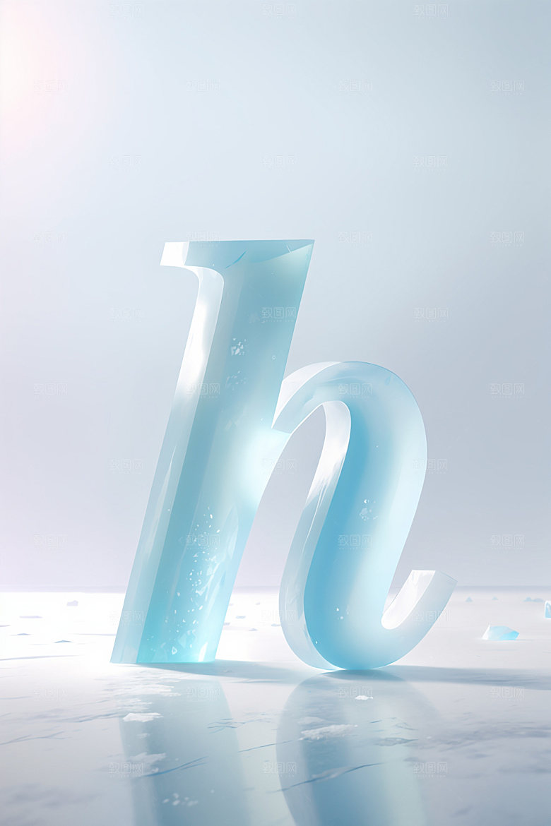 冰块字母玻璃通透艺术字