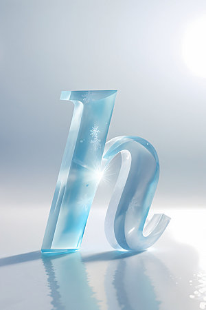 冰块字母透明创意艺术字