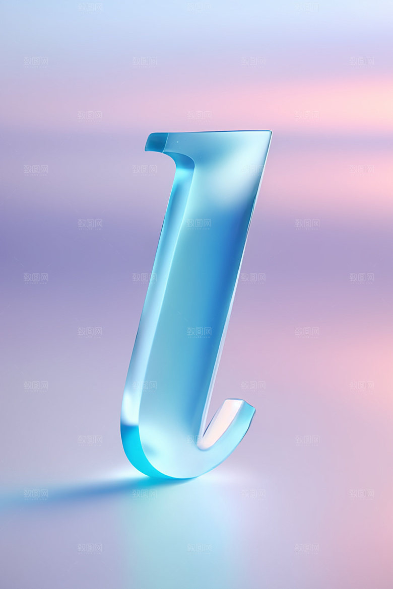 冰块字母通透英文艺术字