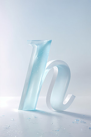 冰块字母创意3D艺术字