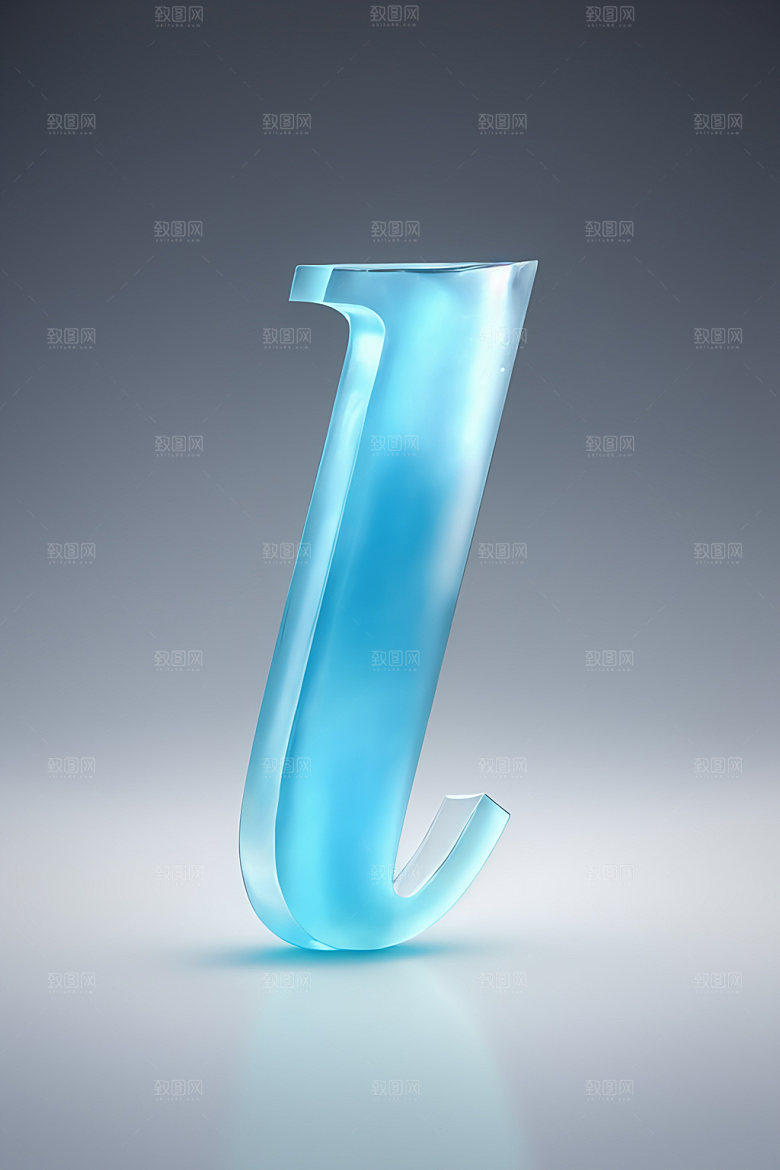 冰块字母通透晶莹剔透艺术字