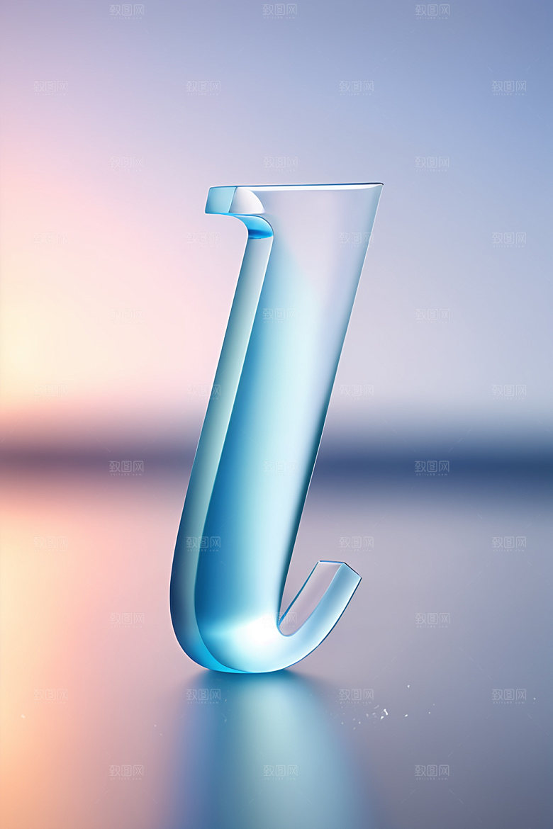 冰块字母通透清爽艺术字