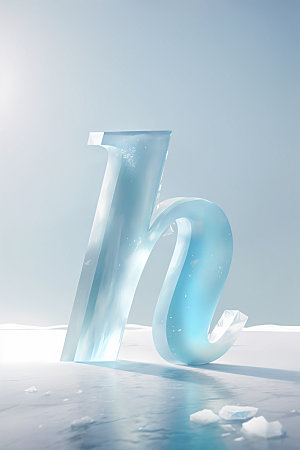 冰块字母立体透明艺术字