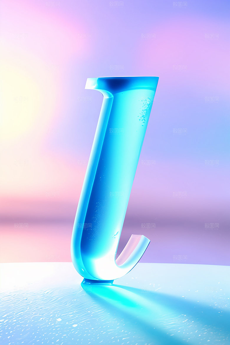 冰块字母立体晶莹剔透艺术字