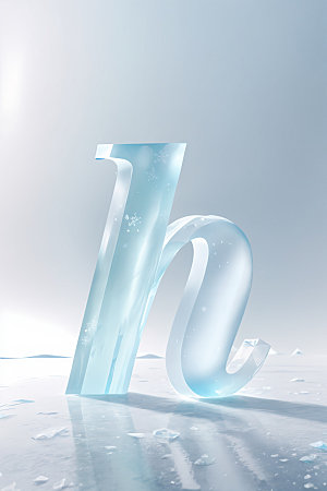 冰块字母玻璃3D艺术字